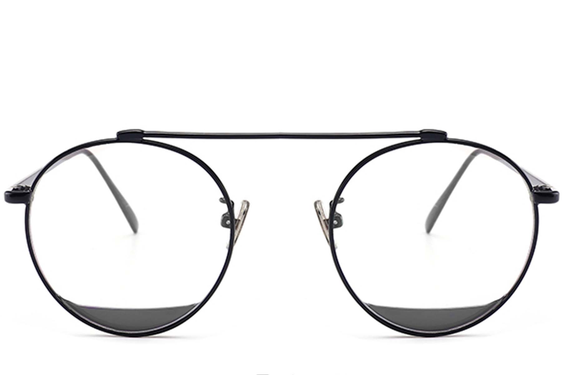 BS0406-0494_Black_Aviator_Metal_Glasses_front