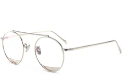 Gafas de aviador de metal plateado #BS0406-0496