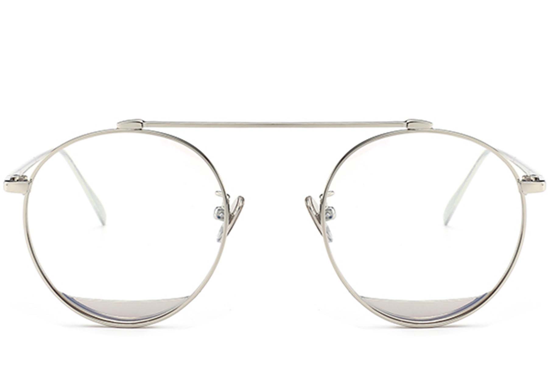 BS0406-0496_Silver_Aviator_Metal_Glasses_front