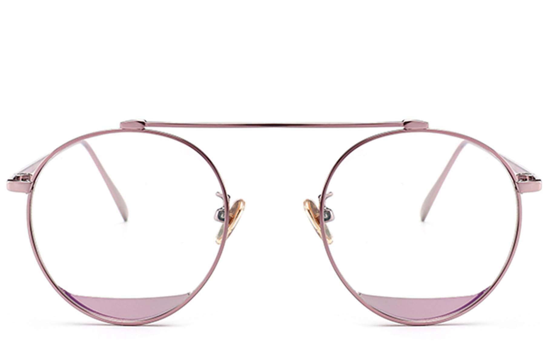 BS0406-0497_Pink_Aviator_Metal_Glasses_front