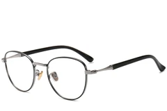 Gafas ovaladas de metal gris #BS0406-0499