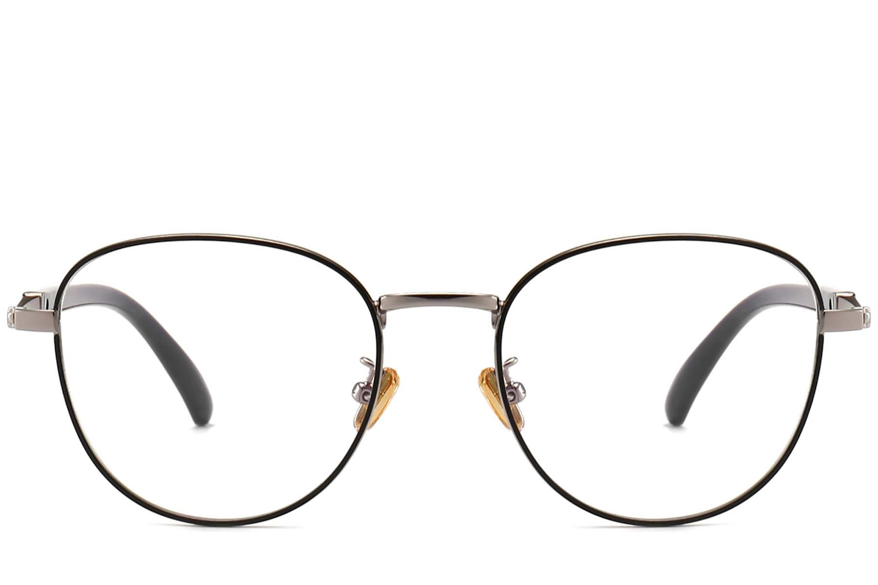 BS0406-0499_Grey_Oval_Metal_Glasses_front