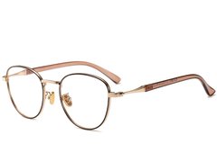 Gafas ovaladas de metal marrón #BS0406-0500