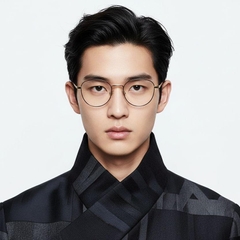 Oval Brown Metal Glasses #BS0406-0500