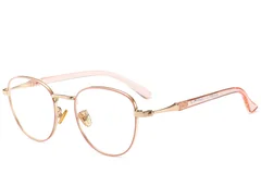 Oval Pink Metal Glasses #BS0406-0501