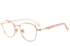 Oval Pink Metal Glasses #BS0406-0501