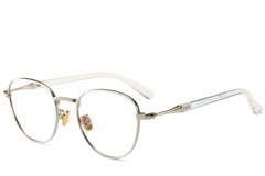 Oval White Metal Glasses #BS0406-0502