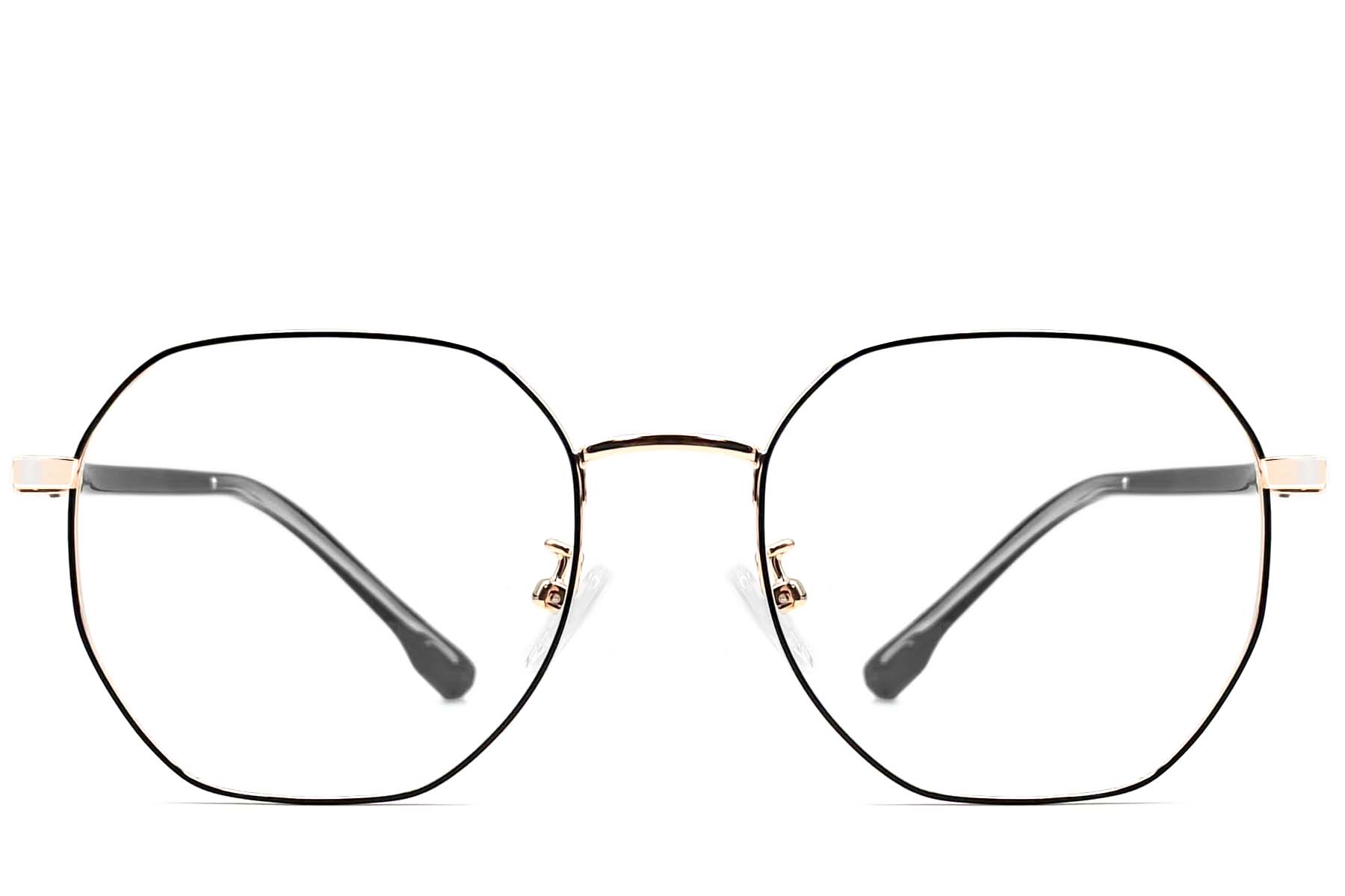 BS0406-0505_Golden_Geometric_Metal_Glasses_front