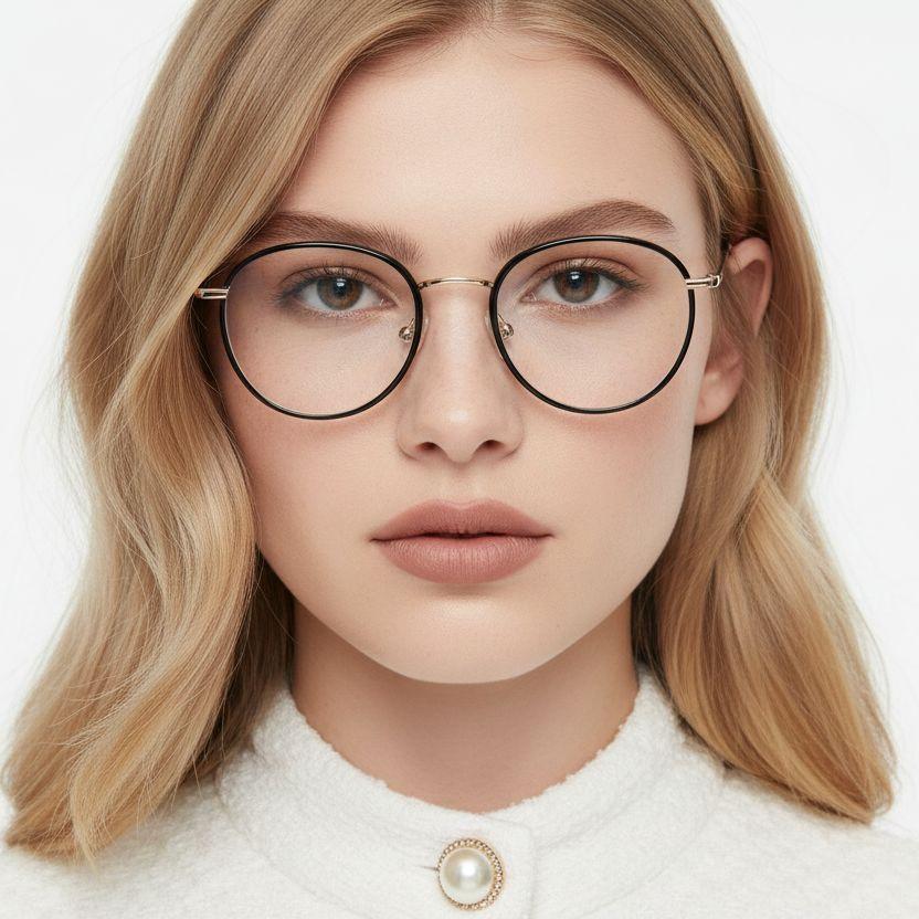 BS0406-0510_Golden_Oval_Metal_Glasses_model