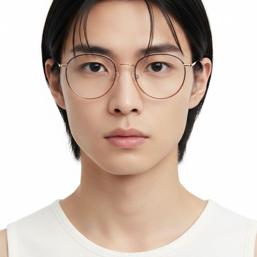 Oval Pink Metal Glasses #BS0406-0515