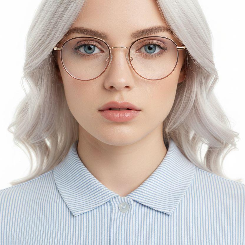 BS0406-0515_Pink_Oval_Metal_Glasses_model