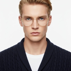 Geometric Orange Metal Glasses #BS0406-0518