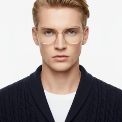 Geometric Orange Metal Glasses #BS0406-0518
