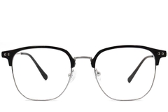 BS0406-0519_Black_Rectangular_Titanium_Glasses_front