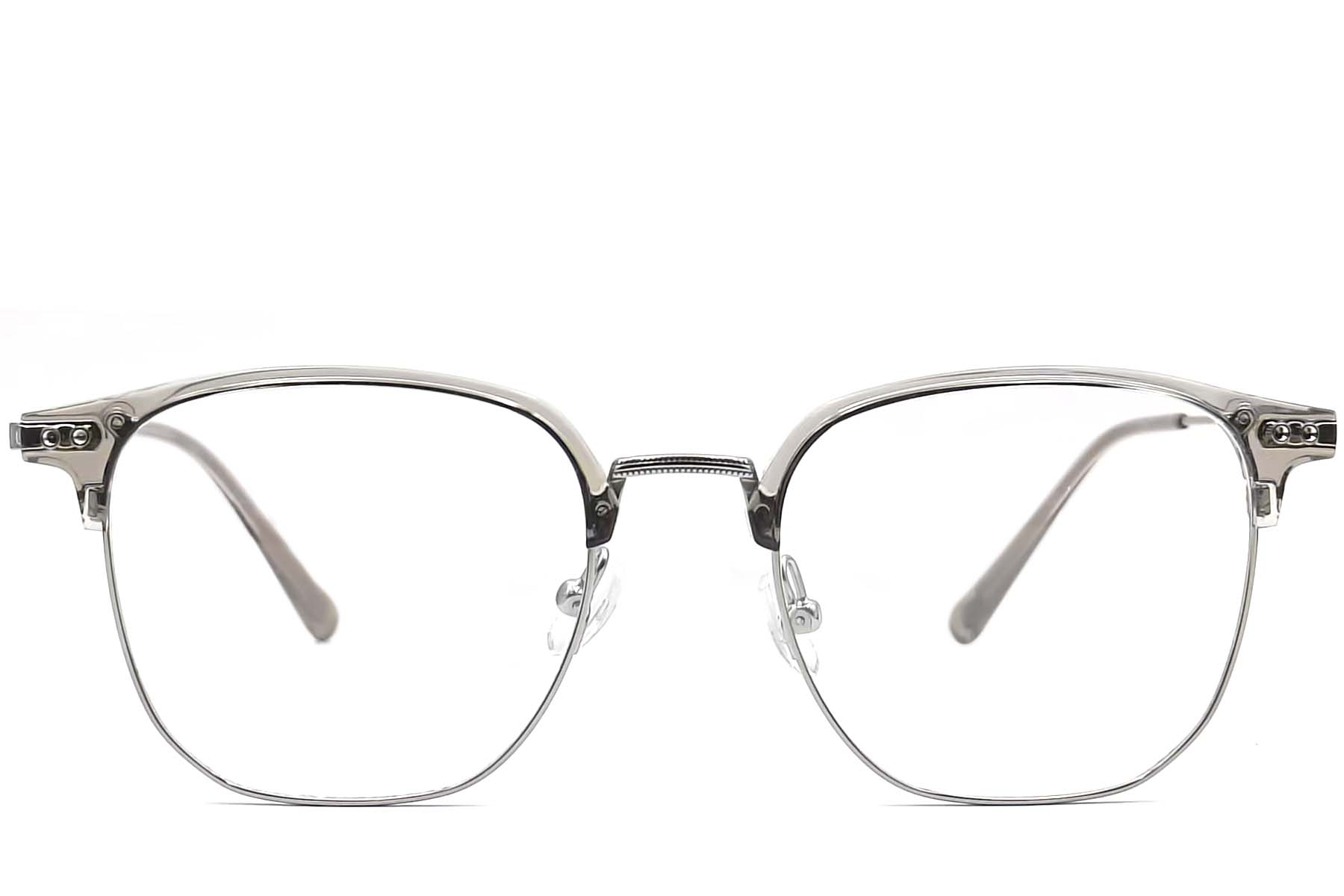 BS0406-0521_Grey_Rectangular_Titanium_Glasses_front