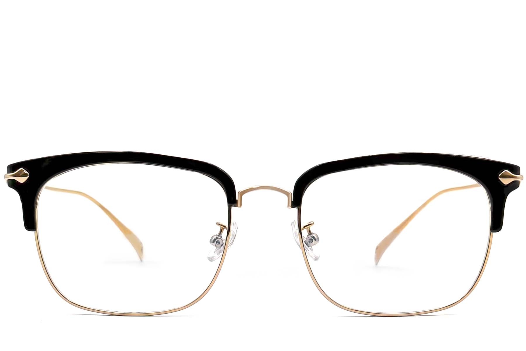 BS0406-0528_Golden_Semi-rimless_Titanium_Glasses_front