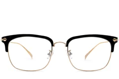 BS0406-0528_Golden_Semi-rimless_Titanium_Glasses_front
