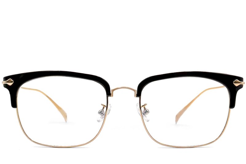 0528 Lunettes semi-cerclées en titane doré #BS0406-0528 - FR
