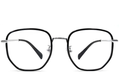 BS0406-0530_Black_Geometric_Titanium_Glasses_front