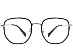 BS0406-0530_Black_Geometric_Titanium_Glasses_front