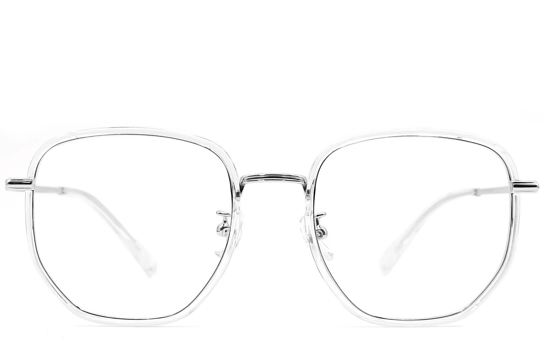 BS0406-0533_Transparent_Oval_Titanium_Glasses_front