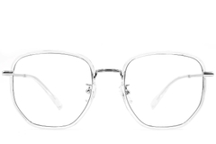BS0406-0533_Transparent_Oval_Titanium_Glasses_front