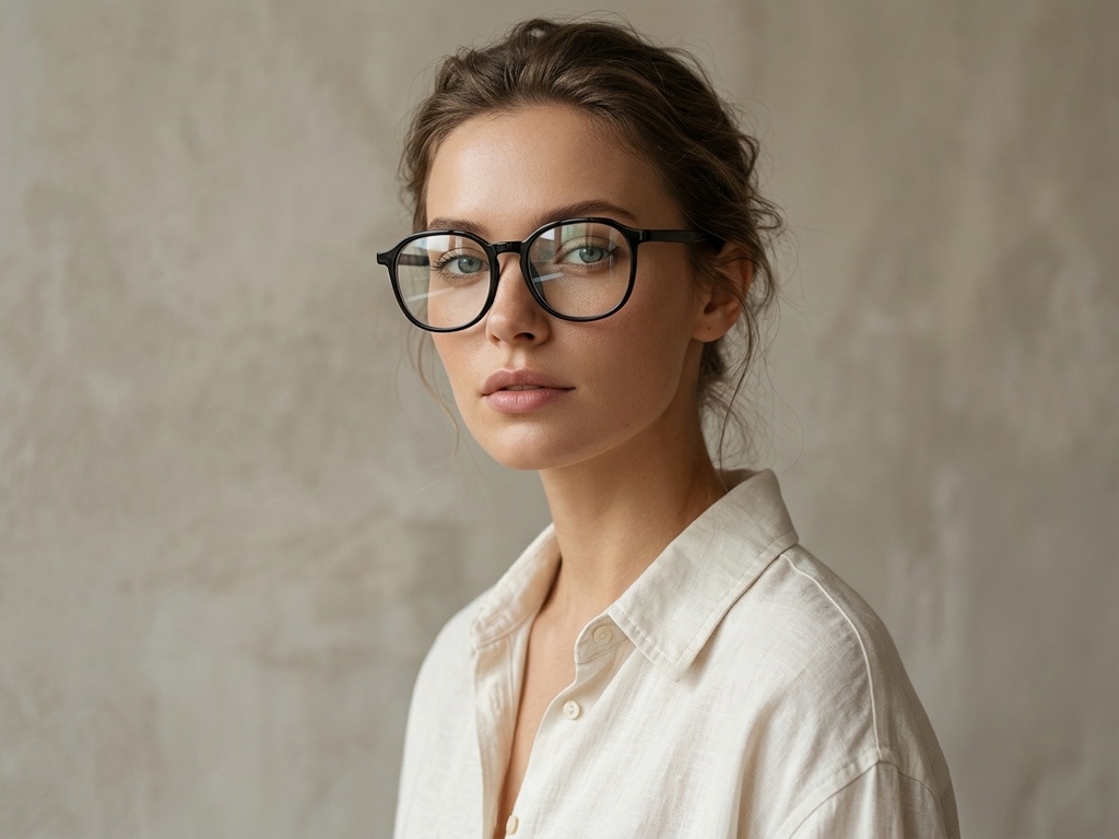 BS0406-0538_Black_Rectangular_TR90_Glasses-tryon_female