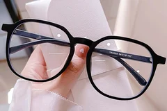 BS0406-0539_Black_Rectangular_TR90_Glasses_front