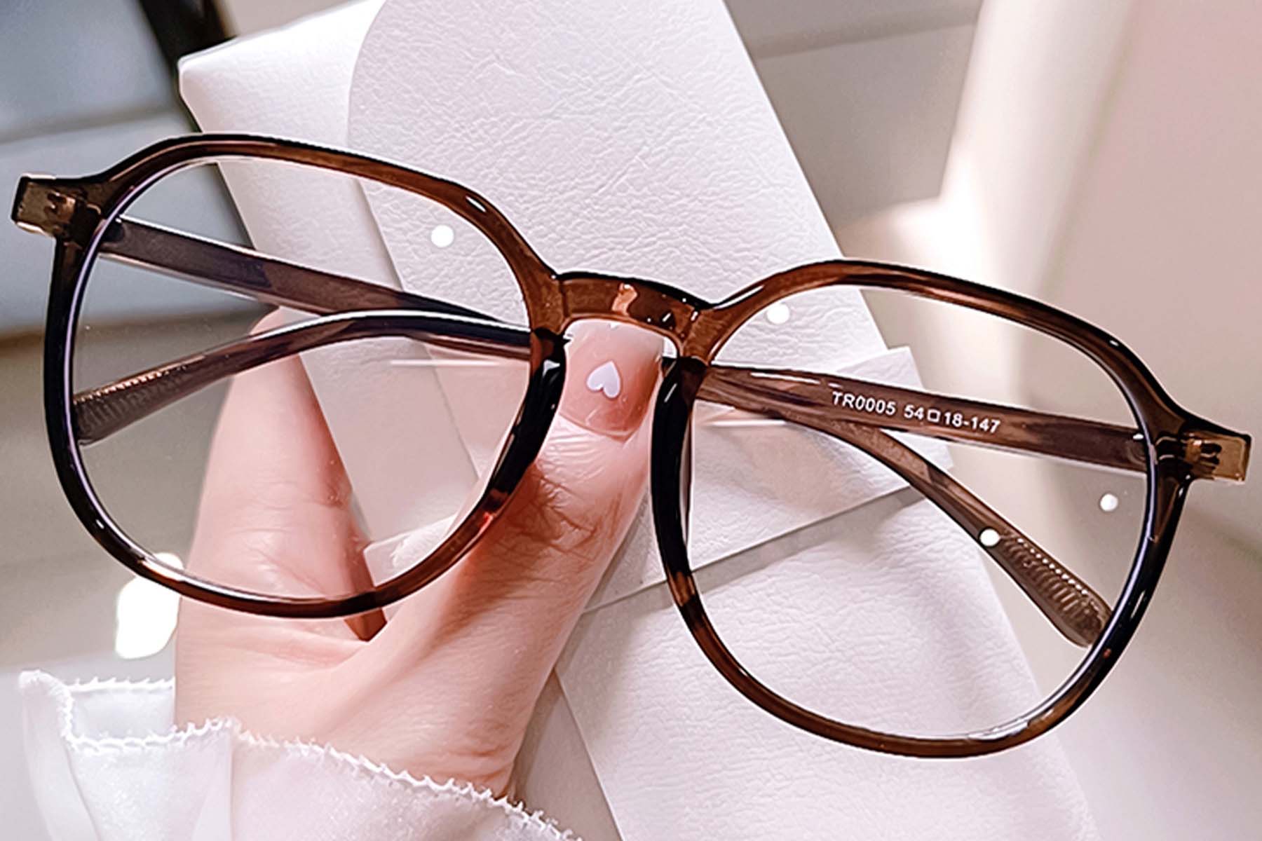 BS0406-0540_Brown_Rectangular_TR90_Glasses_front