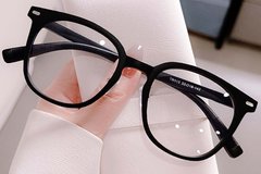 BS0406-0548_Black_Rectangular_TR90_Glasses_front