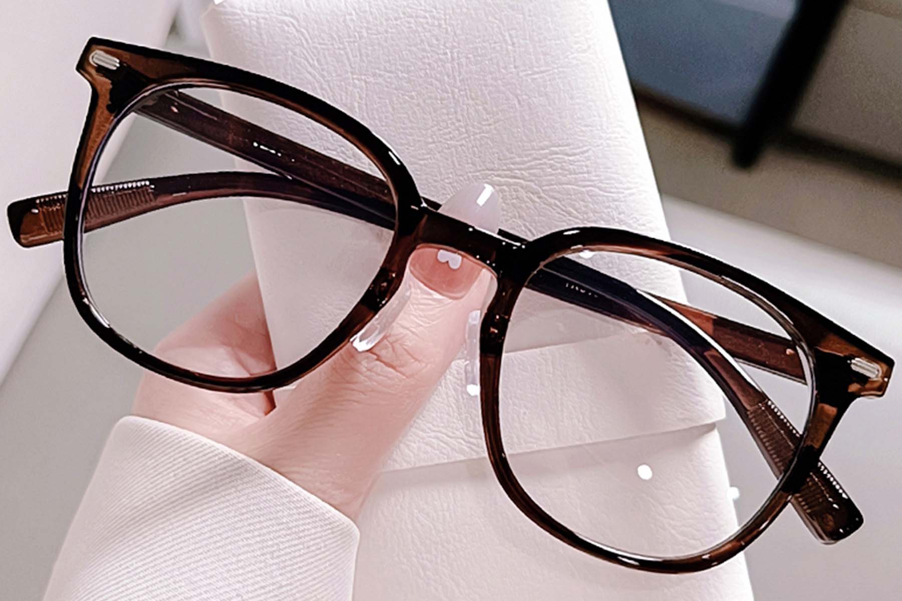 BS0406-0549_Brown_Rectangular_TR90_Glasses_front