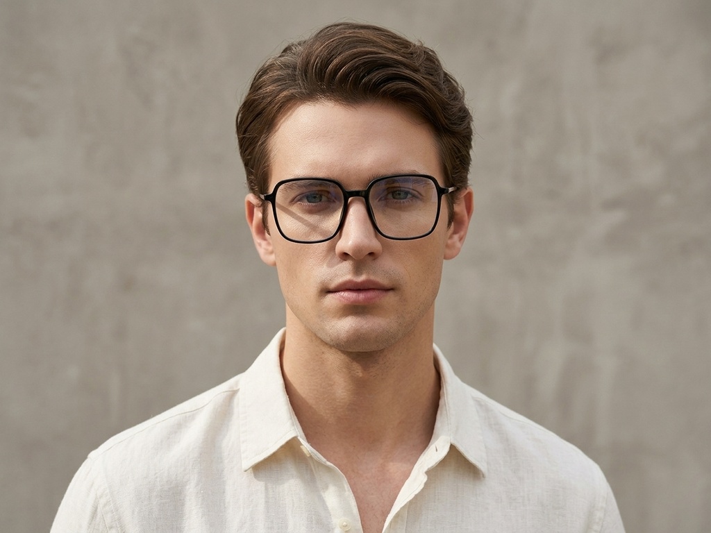BS0406-0553_Black_Rectangular_TR90_Glasses-tryon_male