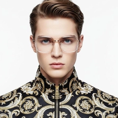 Rechteckige rosa TR90-Brille #BS0406-0555