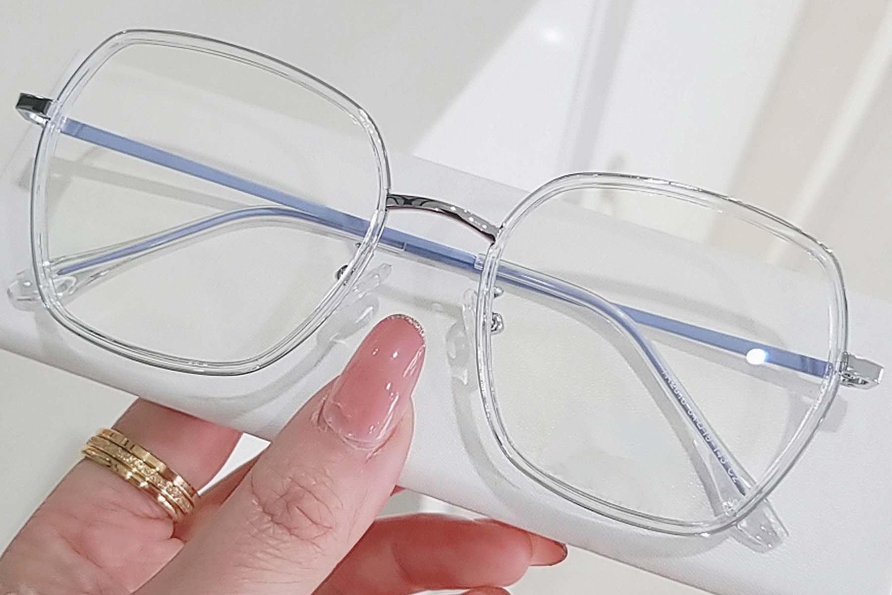 BS0406-0560_Transparent_Geometric_Metal_Glasses_front
