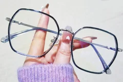BS0406-0565_Blue_Geometric_Metal_Glasses_front