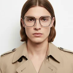 Geometric Blue Metal Glasses #BS0406-0565