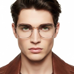 Gafas geométricas de metal rosa #BS0406-0566