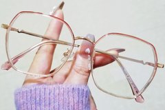 BS0406-0567_Pink_Geometric_Metal_Glasses_front