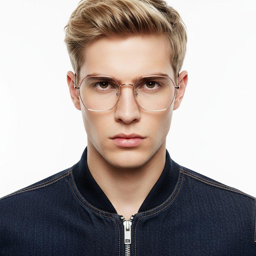 Geometric Pink Metal Glasses #BS0406-0567