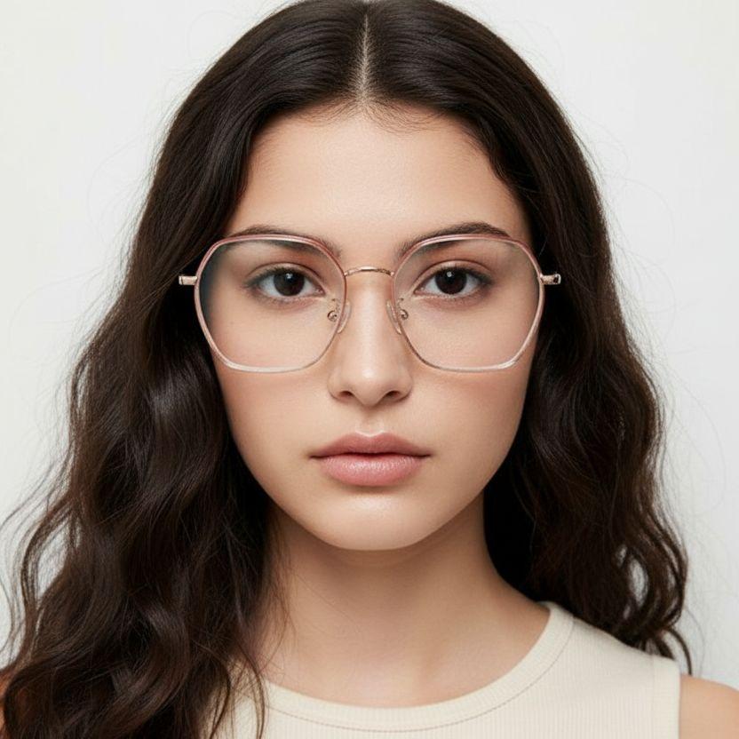 BS0406-0567_Pink_Geometric_Metal_Glasses_model