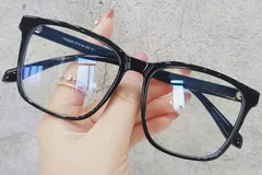 BS0406-0570_Black_Rectangular_TR90_Glasses_front