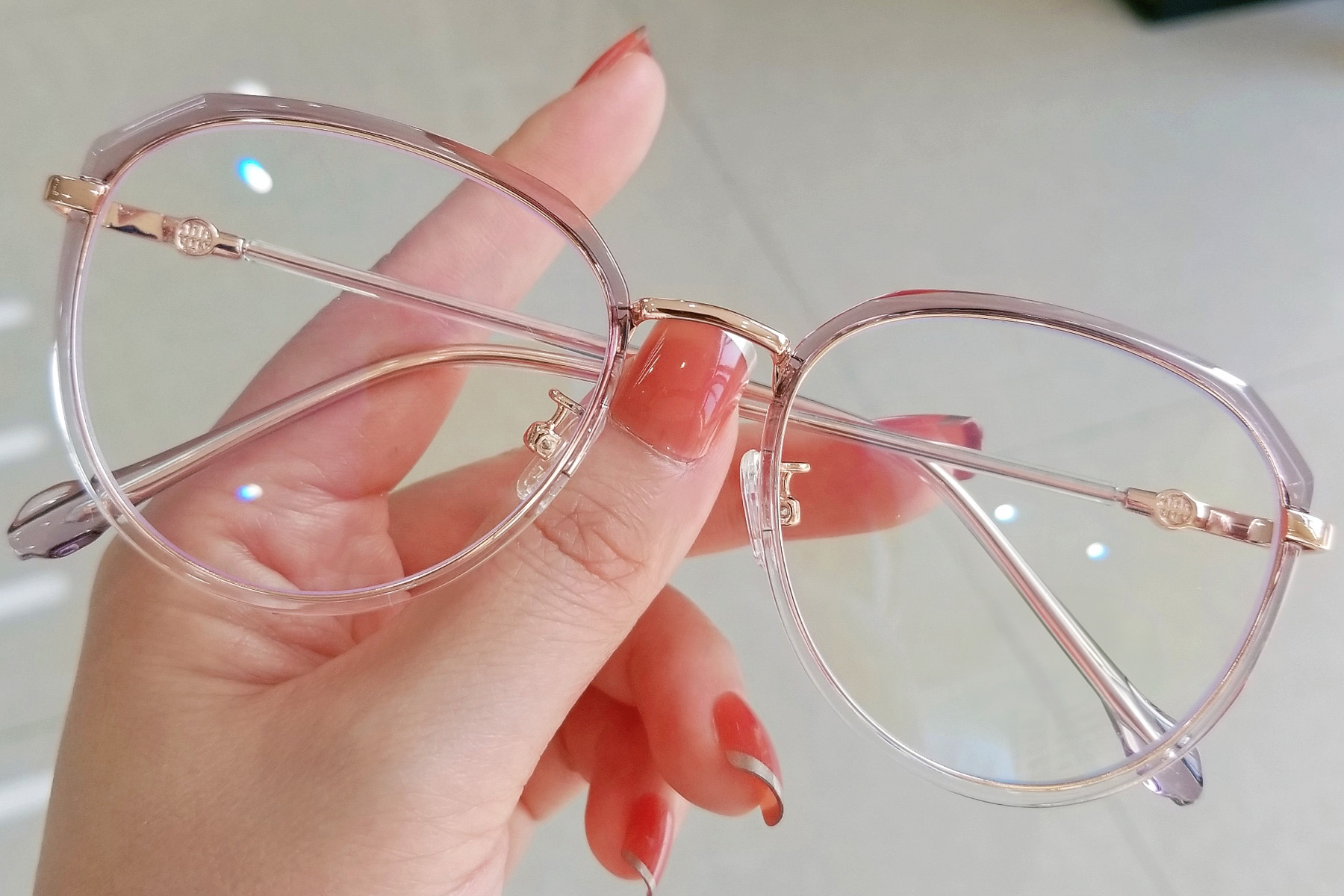 BS0406-0576_Pink_Oval_TR90_Glasses_front