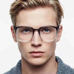 BS0406-0580_Grey_Rectangular_TR90_Glasses_model