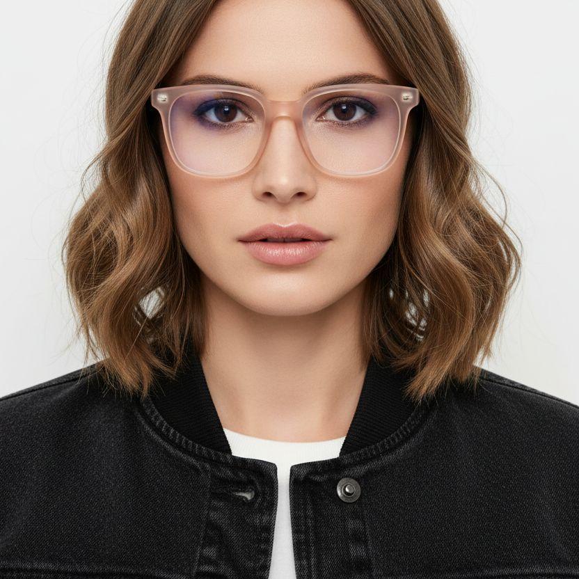 Gafas rectangulares TR90 rosas #BS0406-0582