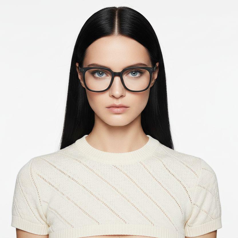 Gafas rectangulares negras TR90 #BS0406-0584