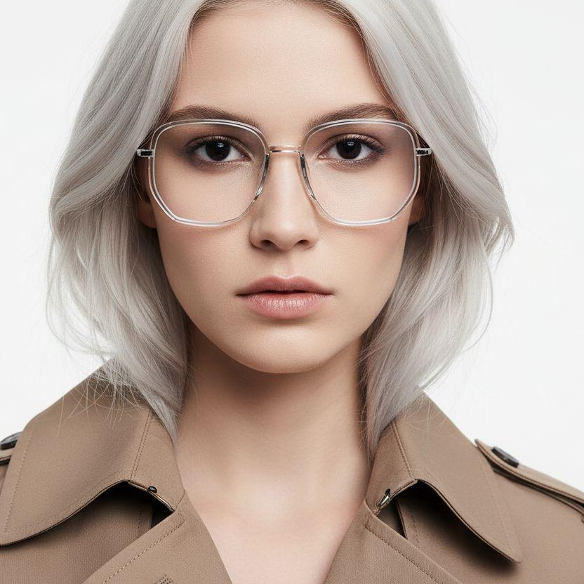 Rechteckige graue TR90-Brille #BS0406-0591