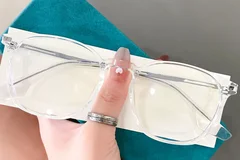 BS0406-0594_Transparent_Rectangular_TR90_Glasses_front