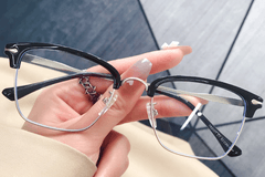 BS0406-0600_Silver_Semi-rimless_TR90_Glasses_front
