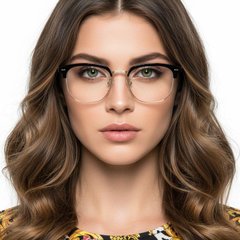 BS0406-0604_Golden_Semi-rimless_TR90_Glasses_model
