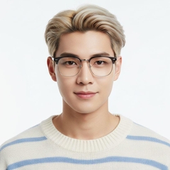 Semi-rimless Grey TR90 Glasses #BS0406-0607